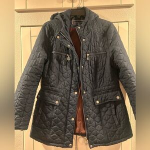 Tommy Hilfiger Women's Navy Quilted Puffer Coat
